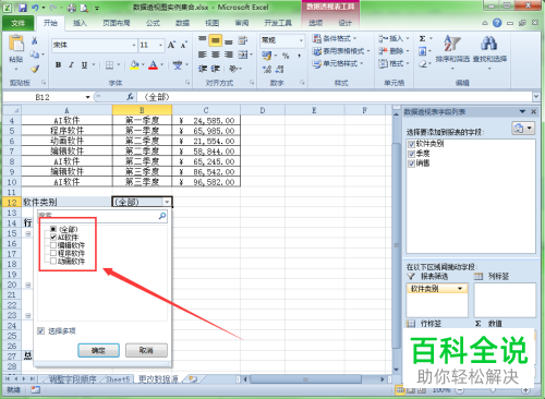 excel数据透视表中报表页字段怎么进行筛选