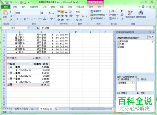 excel数据透视表中报表页字段怎么进行筛选