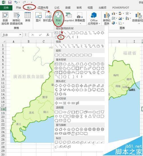 excel怎么制作手绘地图?excel手绘地图的画法