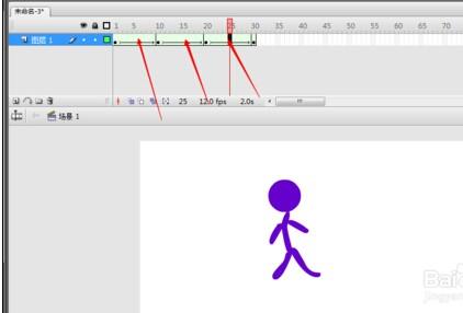 flash制作小人走路的简单动画