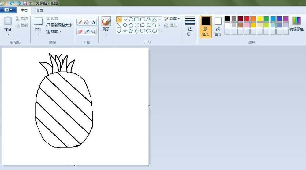 画图工具怎么画菠萝? 画图软件画菠萝的教程