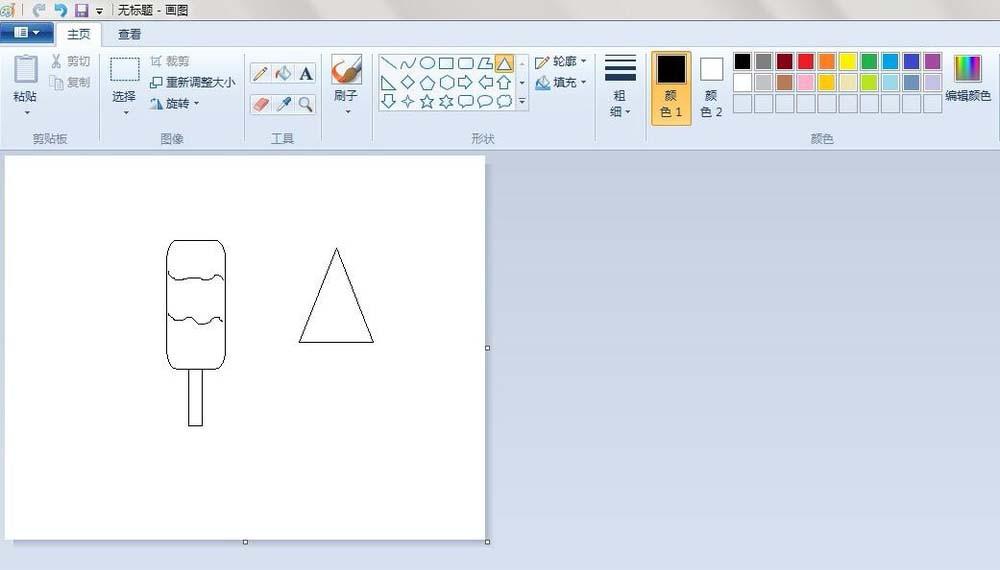 画图工具怎么画彩色的冰棒? 画图工具画冰棒图形的教程