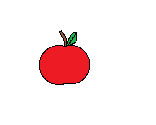 画图工具怎么画红色的苹果?