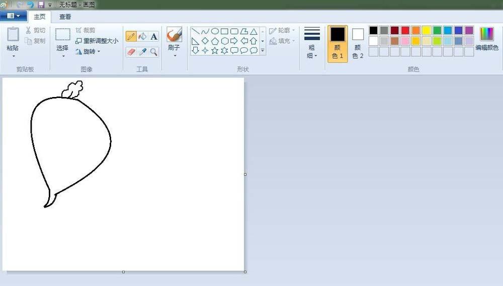 画图工具怎么画大红萝卜?