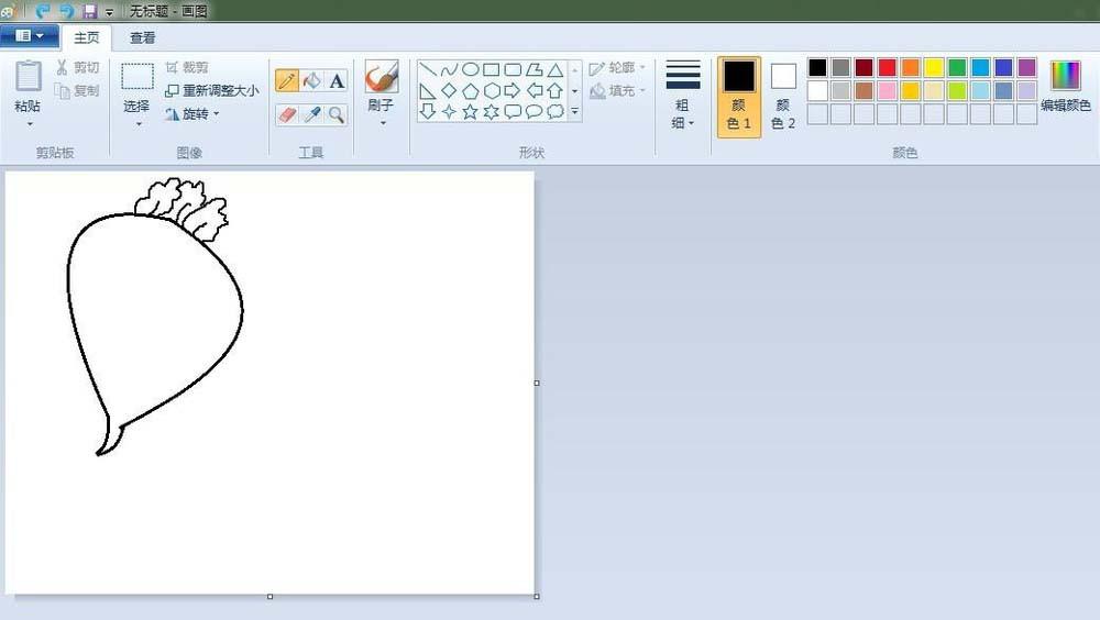 画图工具怎么画大红萝卜?
