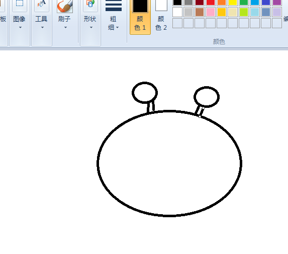 画图工具怎么画红色的螃蟹?