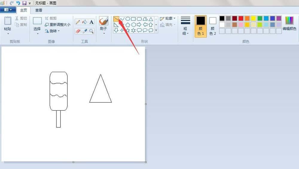 画图工具怎么画彩色的冰棒? 画图工具画冰棒图形的教程