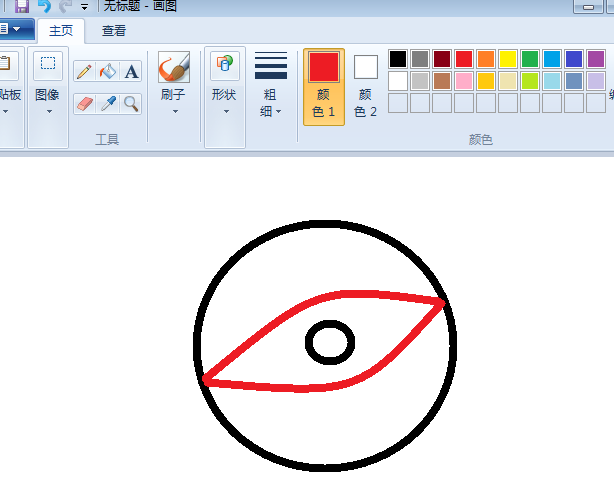 画图工具怎么手绘佐助万花筒写轮眼?