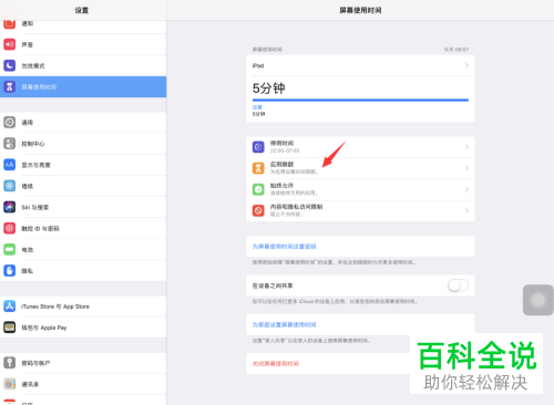 iPad Pro苹果平板设置的每日应用限额如何删除