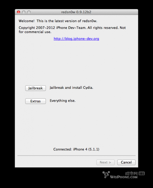 iPhone 4 iOS5.1.1 红雪RedSn0w 0.9.12b2完美越狱教程