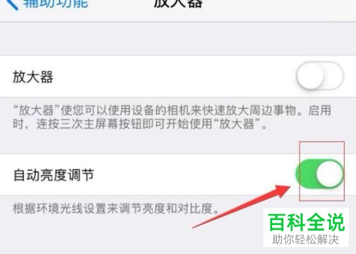 iPhone苹果手机中的“自动亮度调节”功能怎么打开