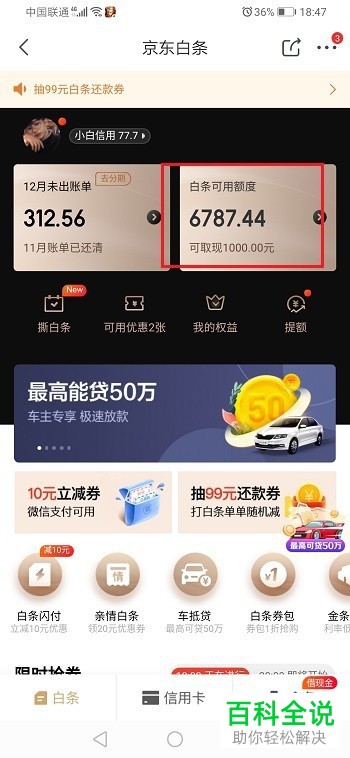 京东应用内如何查看白条的提现记录