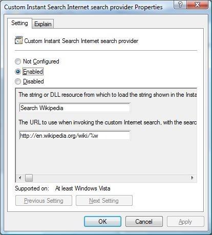 将Google搜索设置成Vista的开始菜单搜索