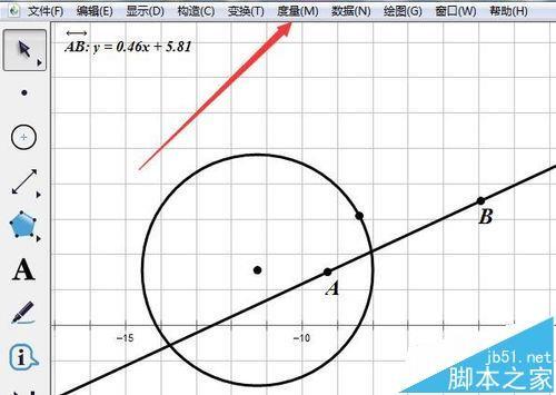 几何画板怎么通过度量计算直线或曲线的方程?