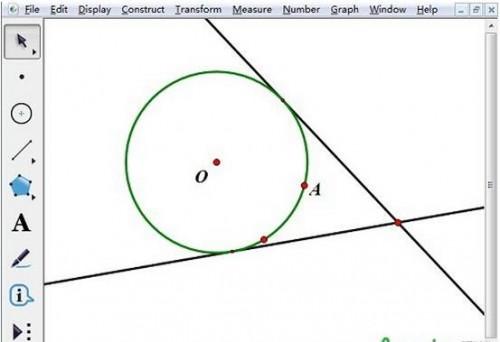 几何画板怎么过圆外一点做圆的切线