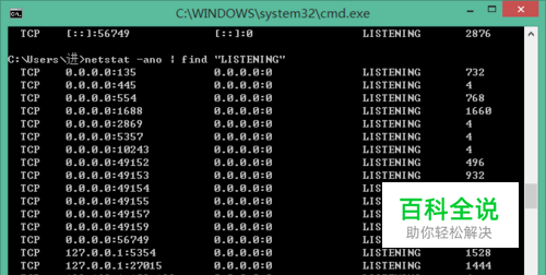 教你用命令查看系统中的网络活动连接