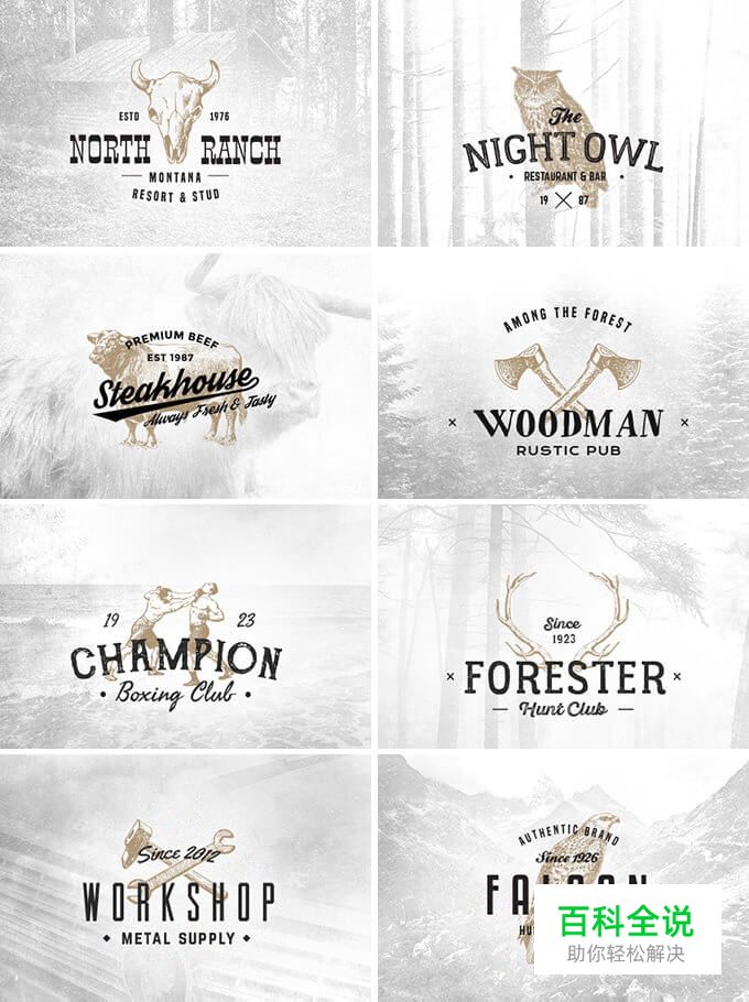 免费字体完成极简风logo模版