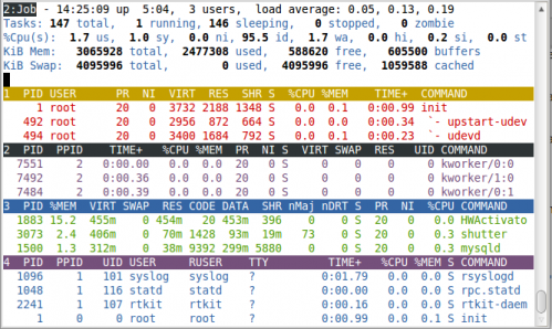 Linux中用于进程显示的top命令使用实例集锦