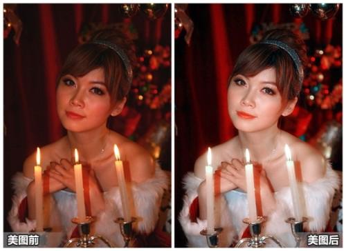 美图秀秀教你修复偏红派对照