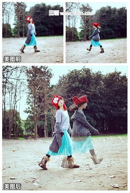 美图秀秀静态照片完美合成幻影动感效果