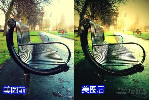 美图秀秀 打造意境中的公园长椅