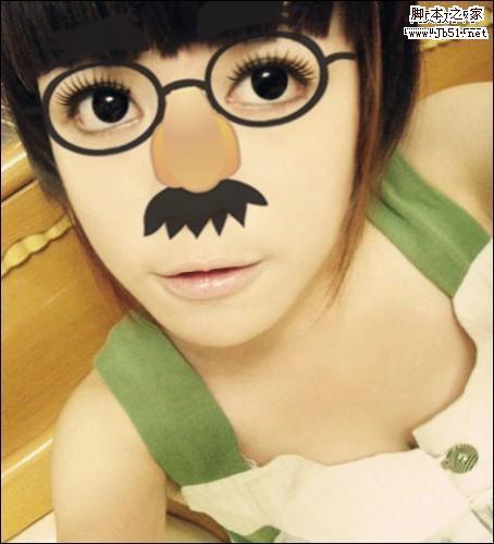 美图秀秀 给美女添加胡须搞笑图片