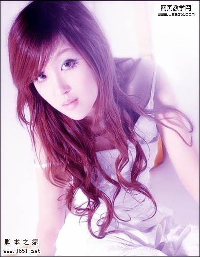 美图秀秀 优雅的冷紫色调美女照片