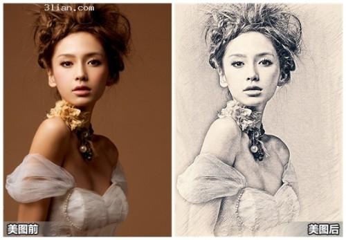 美图秀秀线条勾勒艺术范儿 只要三步打造写生素描