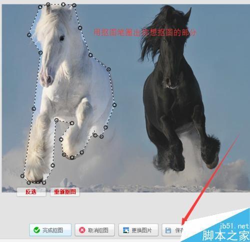 美图秀秀利用抠图功能扣取图片中的白马?