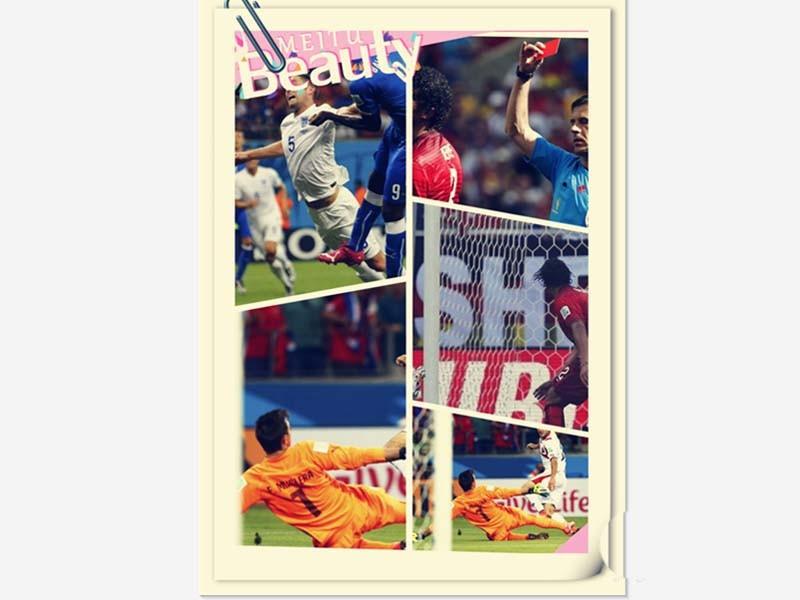 美图秀秀怎么设计拼接效果的世界杯海报?