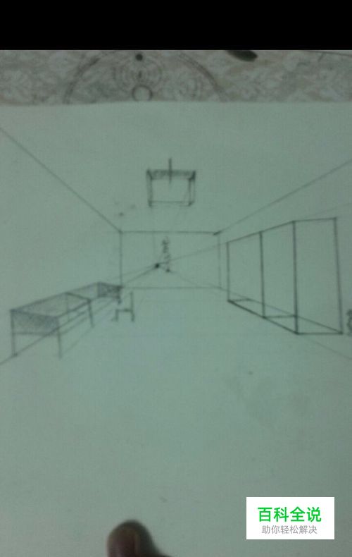 利用透视的原理手绘画出一个简单的室内情场景