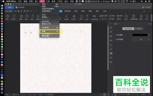 Mac WPS怎么给背景设置纹理图案