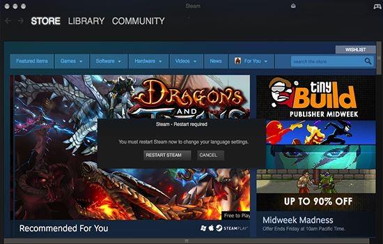 Mac版Steam更新后无法设置中文怎么办