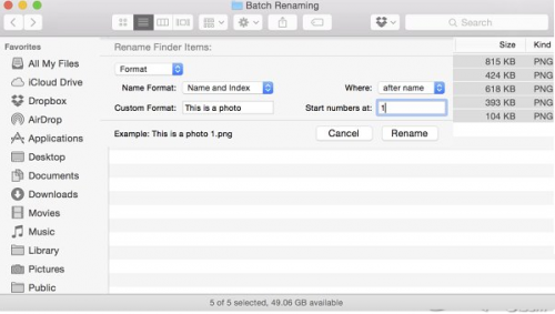 mac os x10.10系统如何批量修改文名