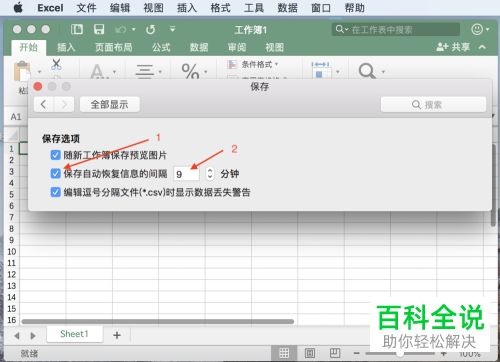 Mac电脑如何设置Excel自动保存时间间隔