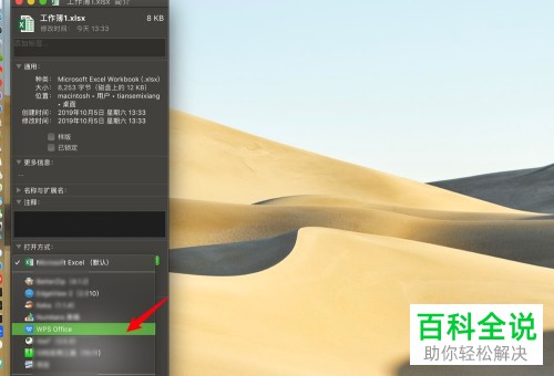 Mac电脑中的文件打开方式怎么从微软修改为WPS