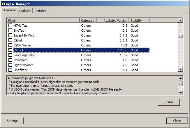 Notepad++插件JSTool：JS代码格式化工具