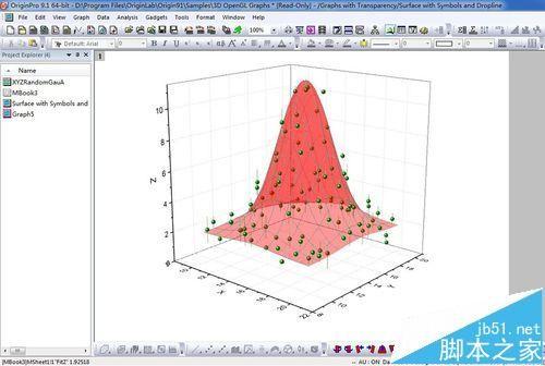 Origin绘制三维图怎么绘制垂线和误差棒?