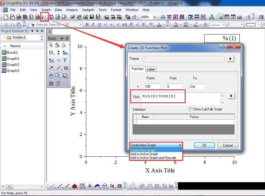 originpro9.1怎么进行函数绘图？Origin9.1函数绘图操作指南