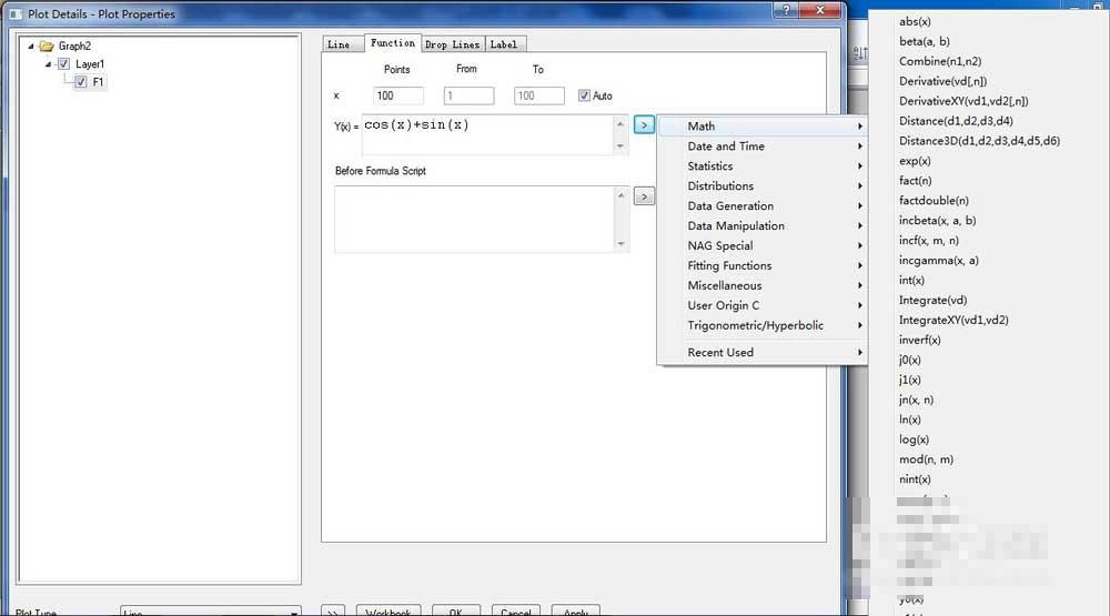 originpro9.1怎么进行函数绘图？Origin9.1函数绘图操作指南