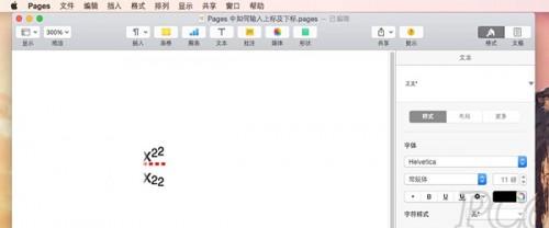 pages上下标怎么设置