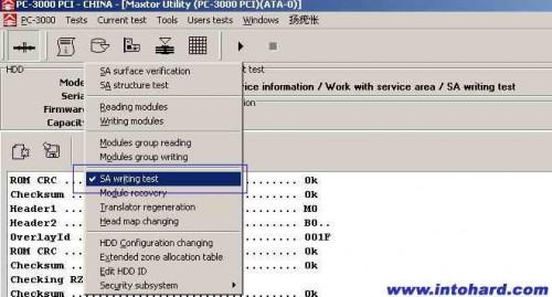 PC3000 PCI 迈拓硬盘SA区写测试图文教程