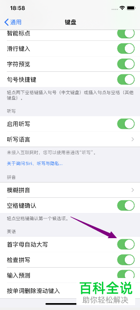 苹果iphone11手机中的英语首字母自动大写如何设置开启