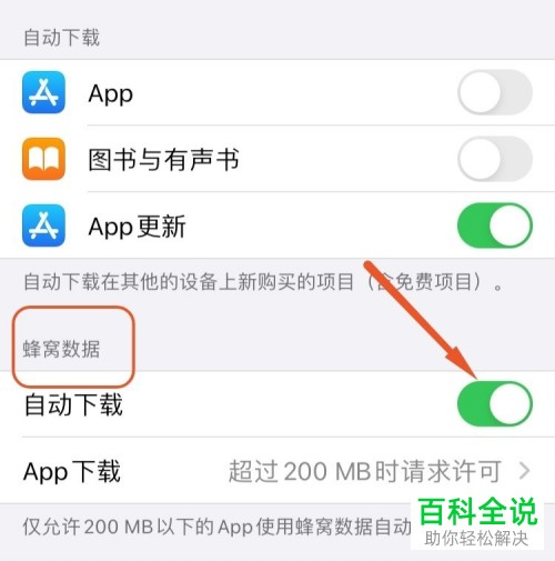 苹果iPhone手机如何设置允许流量下载