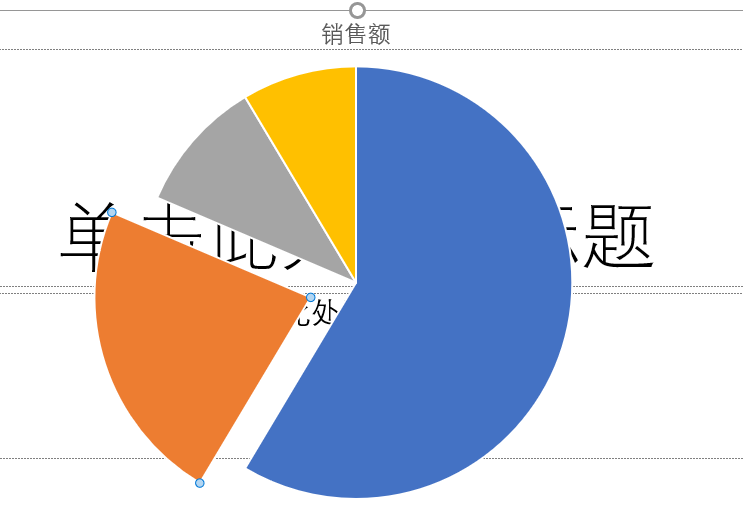 ppt饼形图怎么分离并改变某个扇形的角度?