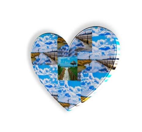 PPT拼接图片怎么裁剪成立体心形效果?