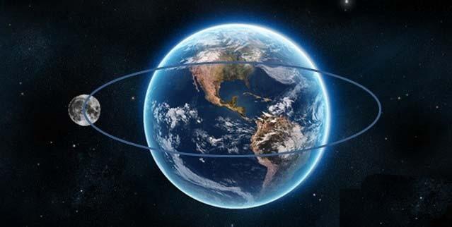 PPT怎么制作一段月球围绕地球转的动画?