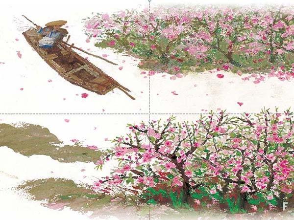ppt怎么制作桃花林中桃花漂亮的动画?