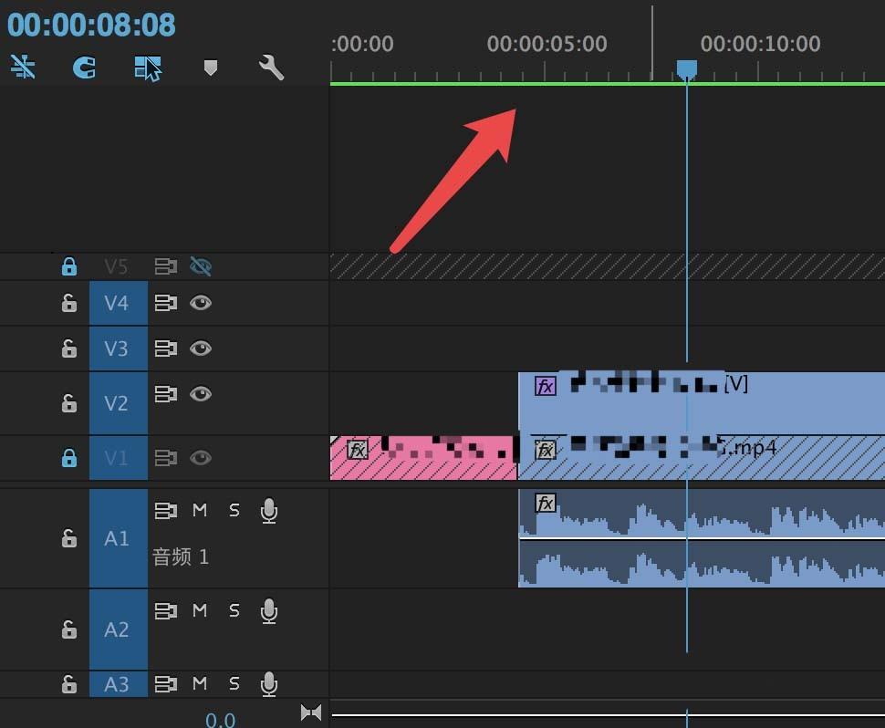 Premiere时间线中的绿线黄线红线是代表什么意思?
