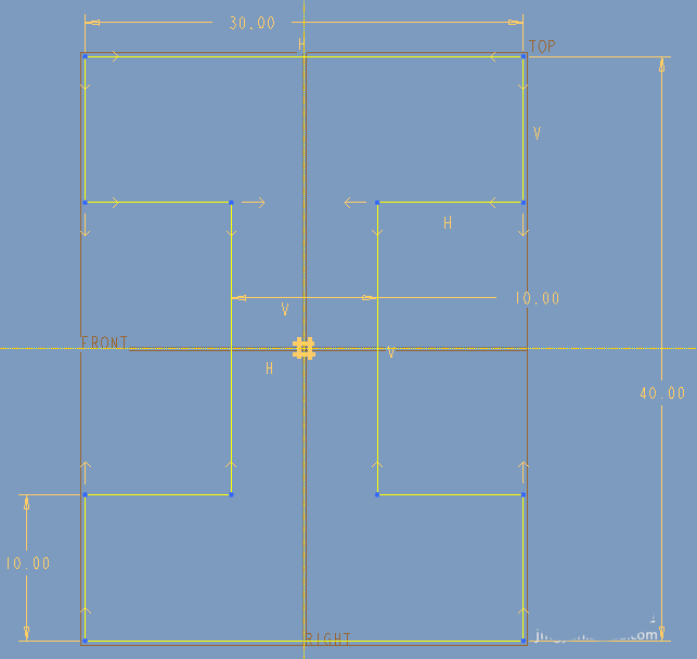 ProE怎么绘制工型轮廓零件模型?